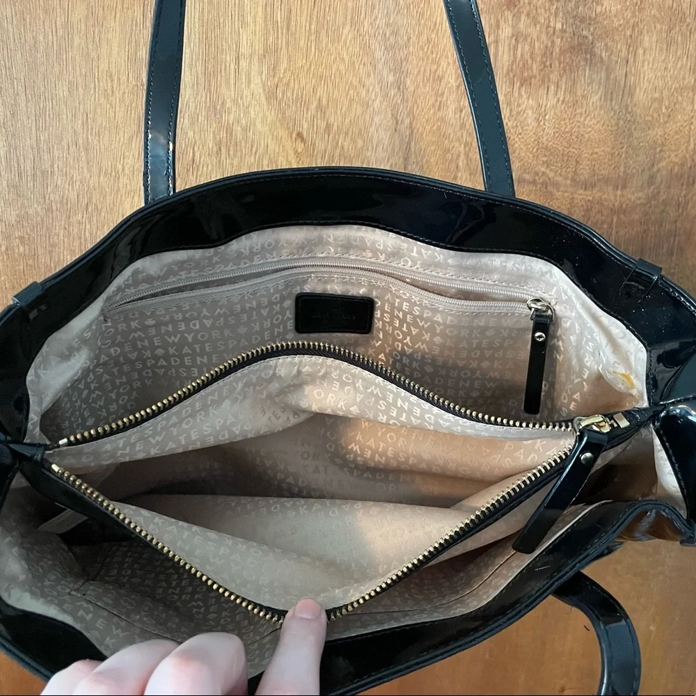 kate spade Black Patent Leather Tote Shoulder Bag